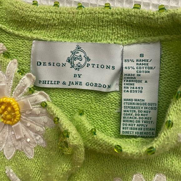NWT RARE 2005 Design Options Philip Jane Gordon 3D Daisy Flower Cardigan Size S - Picture 5 of 10